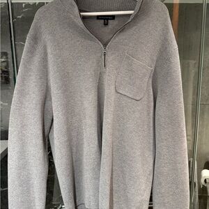 Banana Republic Men's Zip-Up Sweater in Gray